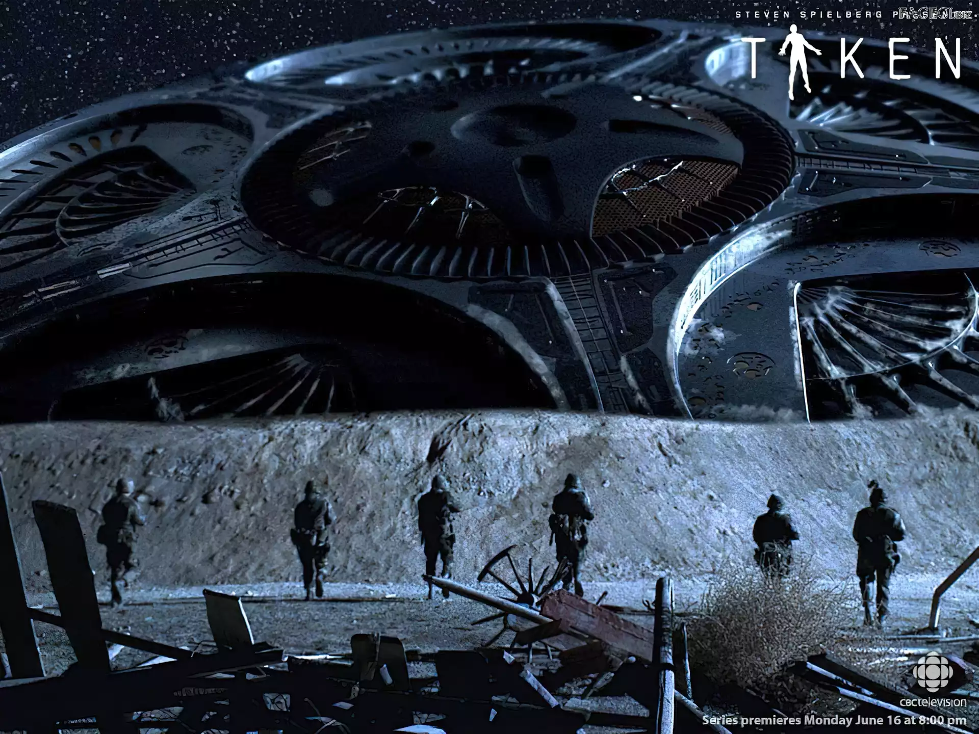 ufo, gwiazdy, Film Taken, żołnierze